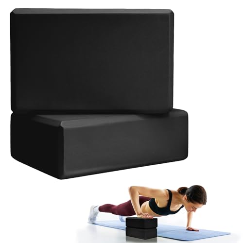 Image of Septo 2 Pcs Yoga Blocks, 9x6x3 Inch Foam Blocks for Pilates | High density EVA foam Yoga Props lightweight non-slip surface for meditation stretching balance training