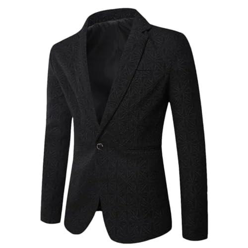 Mens Solid Color One Button Suit Jacket Slim Fit Notch Lapel Business Wedding Party Blazers