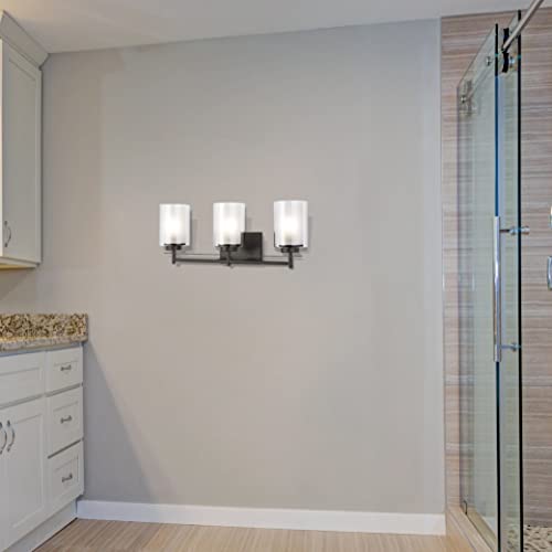 Image of Generation Lighting 4437303-710 Elmwood Park Three - Light Wall /Bath Vanity Style Fixture, Bronze, 1-Light, cETL Listed, Safety Rated for Wet Locations - Vanity Fixture