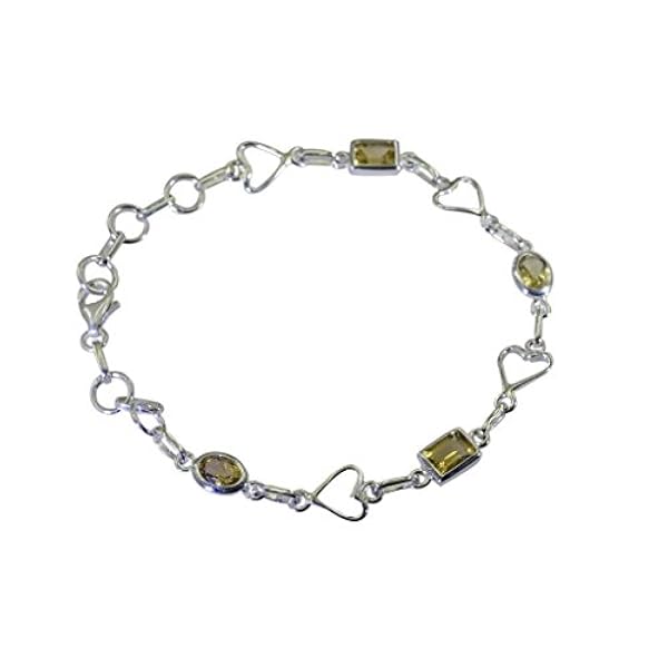 GemsOnClick citrino gioielli gemma bracciale in argento 925 _ GCB051