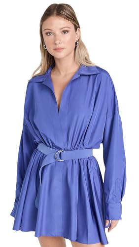 Image of Norma Kamali Women's Super Oversized Shirt Flared Mini Dress