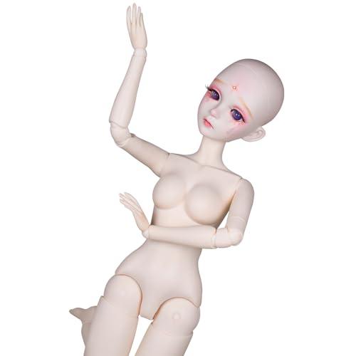 Muñeca articulada BJD sirena 60 cm piel blanca miniatura 6