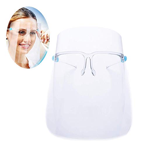 TK FASHION MASK Face Shield with Glasses, Reusable Replaceable Face Eye Protection Transparent Light Glasses Anti-Fog Flexible PPE (20 Pieces)