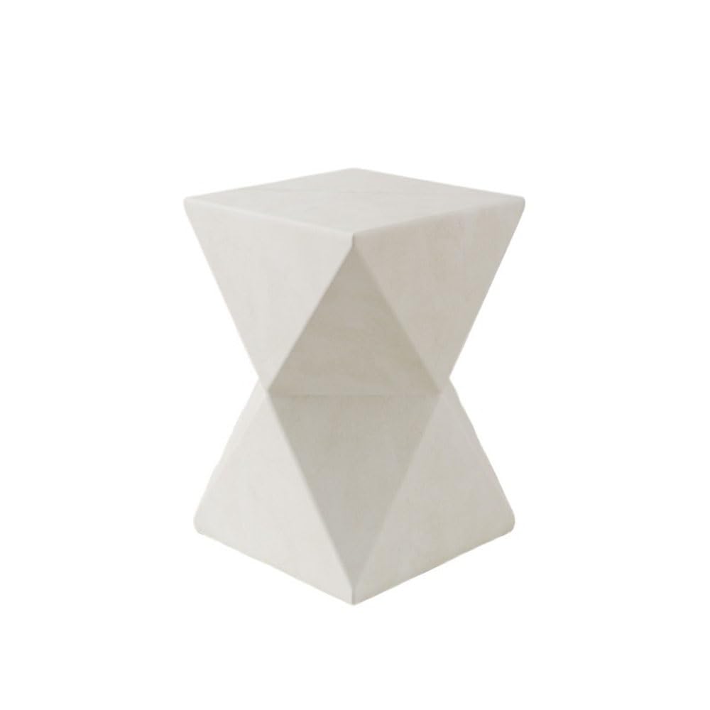 ZTHYSHOZ Coffee Table Square Sofa Side Table Geometric Shape Minimalist Storage Rack Balcony Garden Coffee Shop(White)