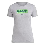 adidas Women's Seattle Sounders MLS Short Sleeve T-Shirt, Grey/Seattle Sounders, 3X-Large