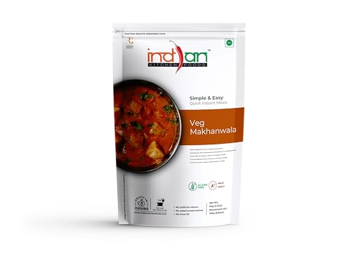 Image of Indian Kitchen Foods Instant Veg. Makhanwala - Freeze Dried, Gluten-Free, Ready-to-Eat Indian Vegetarian Meal - Pack of 3