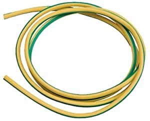 Image of 1 metre cut length of 4mm earth (CPC) sleeving green and yellow PVC