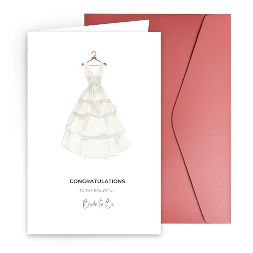 Bridal Shower Card for Bride to Be with Envelope & Gold Seal