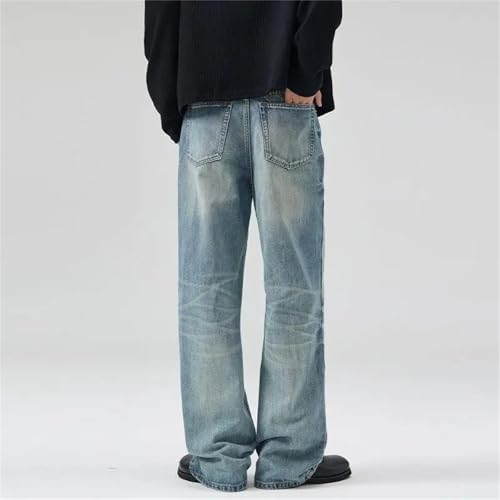 Men's Jeans Loose Straight Denim Pants, Flared Streetwear Casual Trousers3