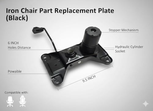 Image of Iron Chair Part Replacement Plate (Black)