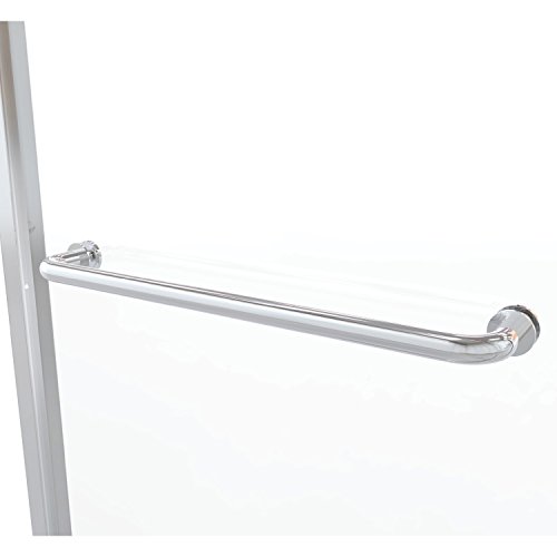 Basco Infinity Semi-Frameless Sliding Shower Door, Fits 44- 47 Inch Opening, Clear Glass, Silver Finish #TOP6