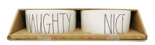 Rae Dunn by Magenta 2 Piece Naughty & Nice Ceramic LL Dog Pet
