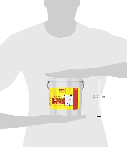 MAGGI Professional Klare Suppe mit Rind, mit Rindfleischpulver und Rinderfett, Sofort löslich, Ergiebigkeit 227,5L, 1er Pack (1 x 5kg Eimer)