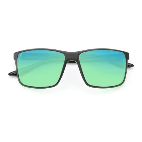 Image of Men's Polarized Sunglasses, Square Rubber Frame Carbon Fiber Temple Fishing Driving Sun Glasses UV Protection RFS8205