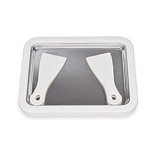 High End Ice Cream Roller Maker Plate Anti Griddle Pan with 2 Spatulas for Fun and Fast Homemade