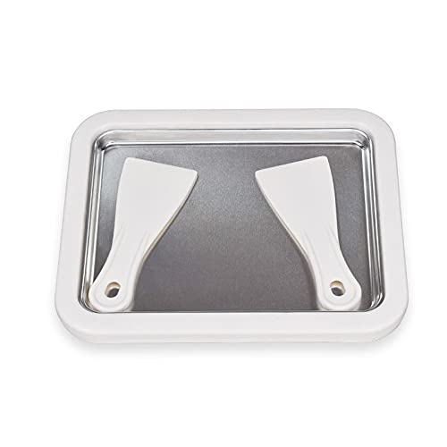 High End Ice Cream Roller Maker Plate Anti Griddle Pan with 2 Spatulas for Fun and Fast Homemade