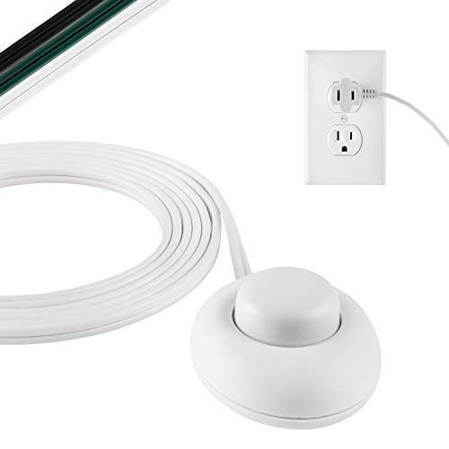 Philips Plug-in Footswitch 9 Ft 1-Outlet Flat Plug Extension Cord Flat Extension Cord with Switch ON/Off 2 Prong Extension Cord 120V Long Extension Cord 1 Pack White 1 Pack SPS1036WF/37