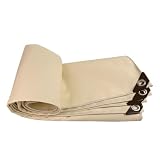 yurstcggh Telo/Telone in PVC,Telone Occhiellato Telo Multiuso,Copertura per Giardino e Terrazzo,Rinforzato con Occhielli Copertura,per Mobili Camion Piscina 420g/m² Kaki 6×10m