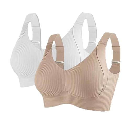 Roarrave Bra, Neattidyly Upliftjoys Bras, Women's Ribbed Push Up Adjustable Wireless Bra
