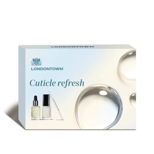 LONDONTOWN Cuticle Refresh Set – 3-Piece Nail & Cuticle Care Set with Glass Cuticle Pusher, Fresh Glow Cuticle Remover and Nourishing Cuticle Oil - Ideal Gift for Repairing Cuticles and Nails