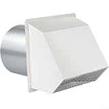 Sortie d'échappement : le colis contient 1 sortie d'échappement murale en acier galvanisé, disponible en noir ou blanc et dimensionné comme indiqué pour s'adapter aux ouvertures d'aération extérieures standard.