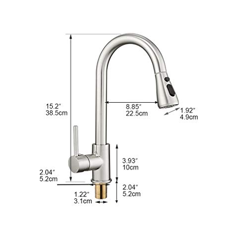 Hoimpro High Arc Matte Black Spring Kitchen Faucet With Pull Down Sprayer, Rv Paint Black Kitchen Sink Faucet With Pull Out Sprayer,3 Function Single Handle Laundry Faucet,Brass(Single Or 3 Hole) #TOP5