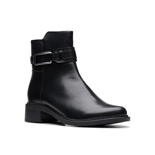 Clarks Damen Maye Bella Stiefelette, Schwarz Leder, 37 EU Weit – Ansicht 5