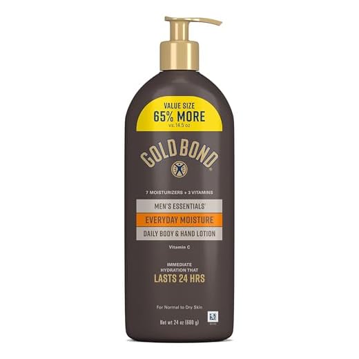 Gold Bond Men's Essentials Everyday Moisture Daily Body & Hand Lotion with Vitamin C, Formulated for Men's Dry Skin, Value Size, 24 oz.