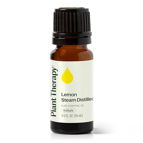 Plant Therapy Steam Distilled Lemon Essential Oil 30 mL (1 oz) 100% Pure, Undiluted, Aromatherapy, Immune Support, Fresh, Clean Scent