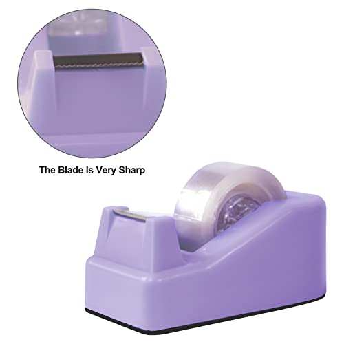 Yiautao 1Pcs Desktop Tape Dispenser Adhesive Roll Holder With Weighted Nonskid Base, Purple (Tape Not Included) #TOP1