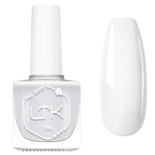 White Nail Polish - Pure White Nail Varnish - Milky Nail Polish - Quick Dry Summer Coloured Quick Drying & Long Lasting nail Polish - Natural Polish DIY Nail Art Home No UV Needed