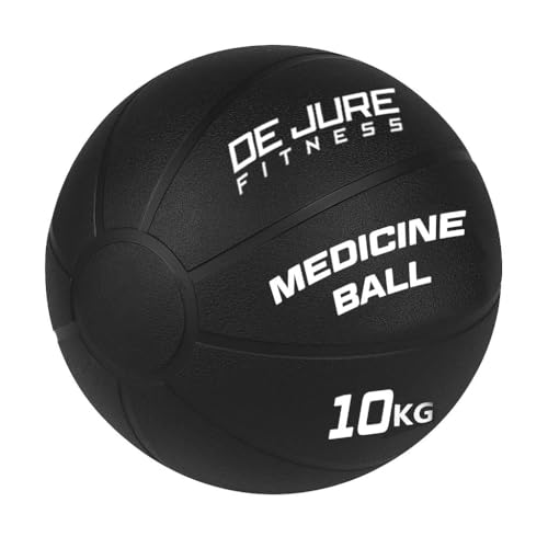 Image of DE JURE FITNESS Medicine Ball | Rubber Exercise Ball with Textured Grip | Full Body Workout Ball for Core Strength, Balance, Functional Training | Upper & Lower Body Home Gym Equipment - 10 KG