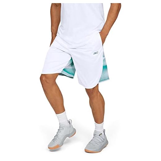 Under Armour Curry 10" Elevated Short, Halo Gray (014)/Teal Vibe, 3X-Large