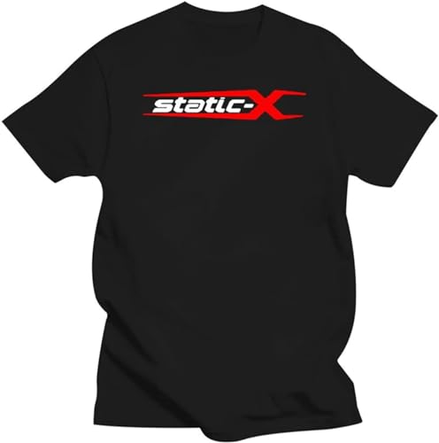GYOCWNL Static X 3 T-Shirt USACotton Birthday Gift Tops Tee Shirt Black