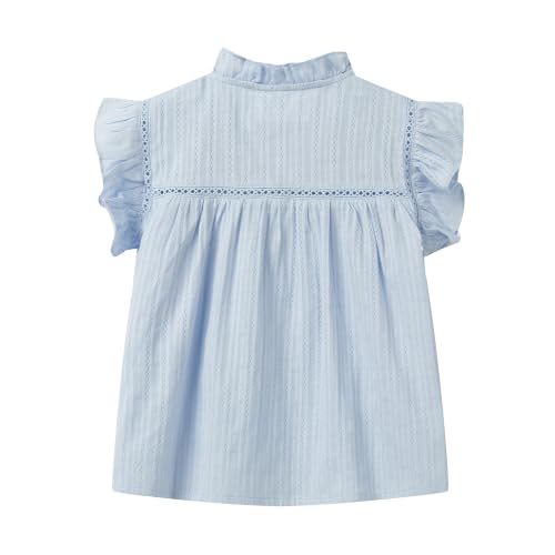 Image of Mud Kingdom Little Girls Peter Pan Collar Blouse Cotton Short Sleeve Button Up