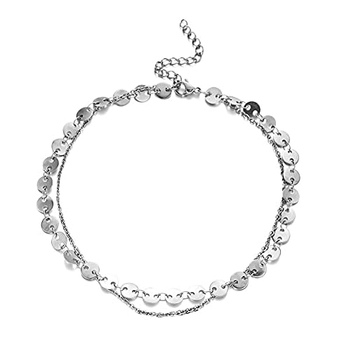 Tobillera de acero inoxidable con lentejuelas Cover