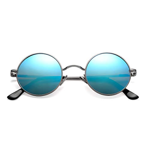 Image of Pro Acme Small Round Polarized Sunglasses for Women Men Retro Metal Shades