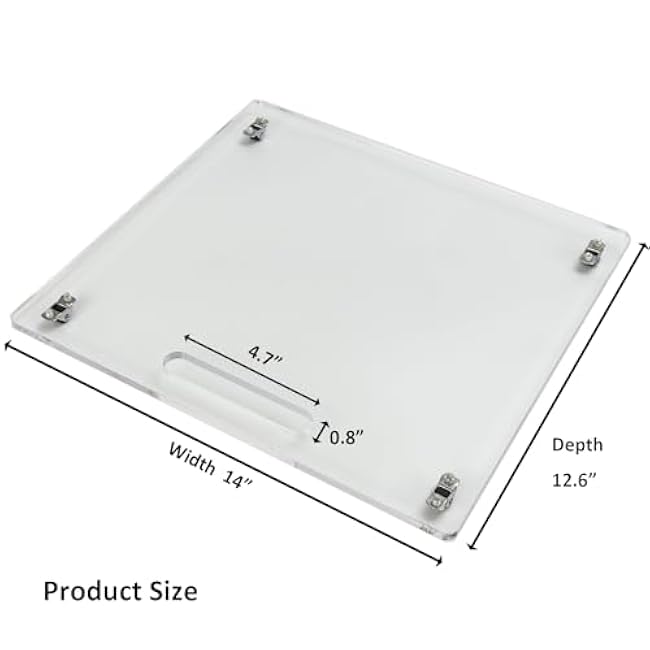 Acrylic Appliance Slider Tray with Rubber Wheels, Coffee Maker Sliding Tray for Kitchen Counter, Heavy Duty Appliance Slider for Espresso Machines, Mixers & Blenders (Clear, 14 x 13)