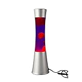 Lámpara de lava DRW Lámpara de Lava roja y Morada con Cuerpo metálico Ø 11 x 39,5 cm