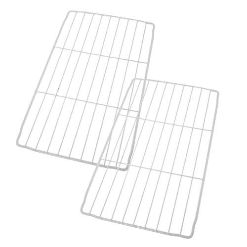 BAZEITFLOW 2 Stück Gefrierfachregale aus Metall für Gewerbliche Gefrierschränke Weiß Beschichtete Gitterablagen zur Lageroptimierung und Luftzirkulation