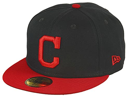 Casquette New Era Cleveland Indians 59Fifty marine pour homme adepte du style baseball MLB officiel