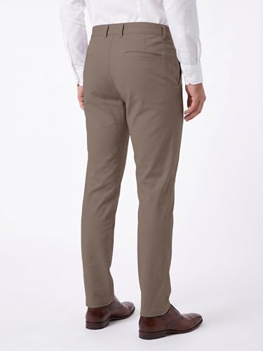 Image of Mehrang Men's Slim Fit Casual Mid Rise, Cotton Blend Trousers, Side Pockets || Classic Slim Fit Chino Pants || Business Casual Dress Trousers