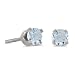 14k White Gold Round Aquamarine Screw-back Stud Earrings