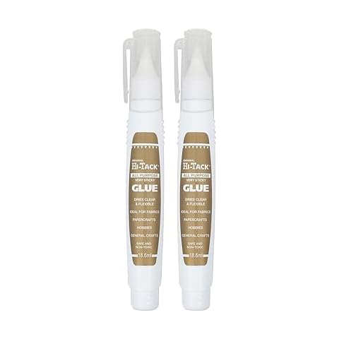 Hi-Tack Glue Pen 18.6ml - 2 pack Strong, Fast-Hold Adhesive for Crafting,DIY Dries Clear Flexible Ideal Cover