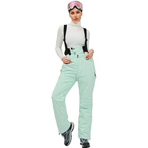Women's Detachable Ski Bib Pants Ladies Outdoor Windproof Waterproof Snow Pants Waterproof and Breathable,style10 L, Style10, Large Cover