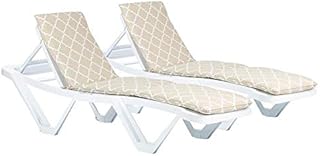 Harbour Housewares 2x Navy Moroccan 180cm x 50cm Sun Lounger Cushions - Replacement Outdoor Garden Patio Sunbed Chair Pad - Master Range Cushion Only