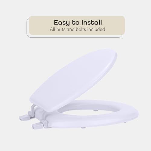 image for Achim Home Furnishings Soft Standard Vinyl Toilet Seat, White - 17 Inc