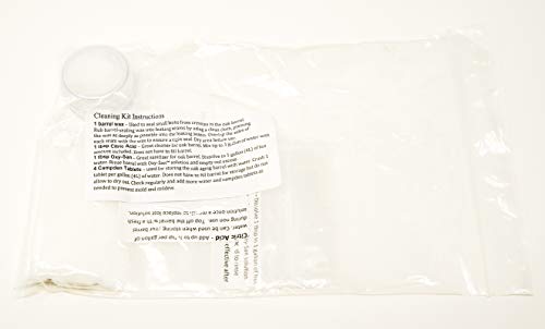Oak Barrel Cleaning & Maintenance Kit - Sanitizer, Cleaner, Neutralizer, Sterilizer, Storage Tablets and Barrel Wax To Seal Oak Barrel Leaks