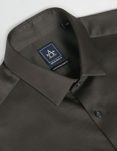 Image of Arrow Men Slim fit Cotton Solid Long Sleeves Cutaway Collar Shirt
