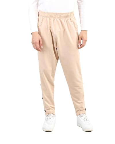 Image of CHKOKKO Men Casual Track Low Rise Regular Pant Gym Workout Lower with Pocket Pastel Beige Large